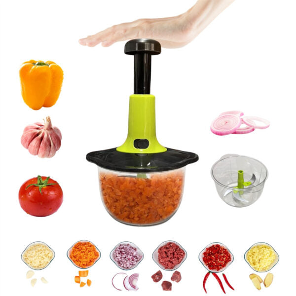 Hand cranked manual vegetable chopper