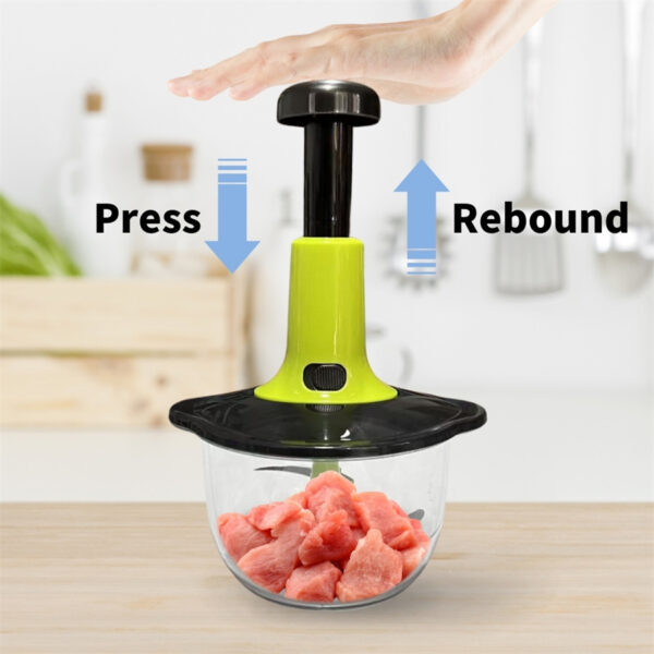 Hand cranked manual vegetable chopper