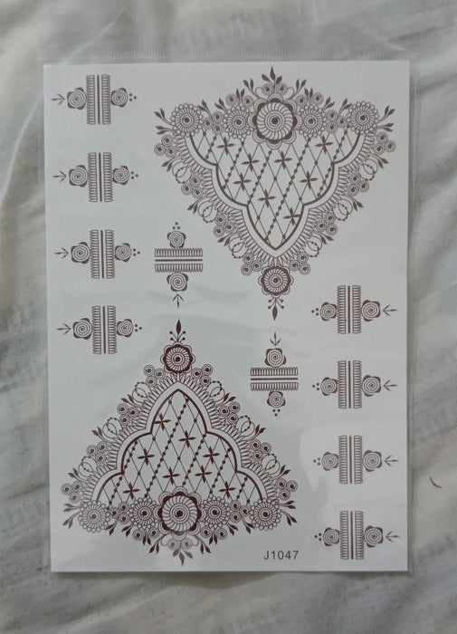 Elegant Brown Self-Adhesive Mehndi Sticker for Stunning Body Art