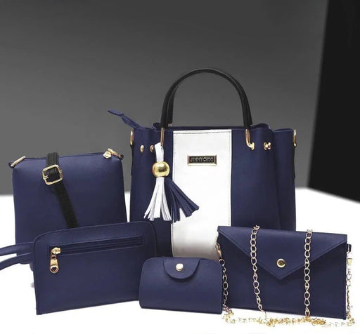 Women's Stylish PU Leather Hand Bag Set - 5 Pcs
