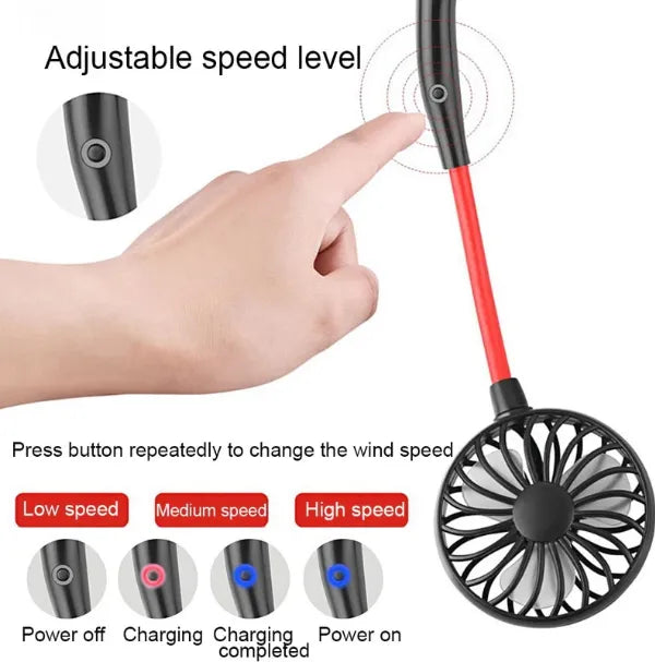 Neck Fan Adjustment Fan Hands-free Hanging Rechargeable