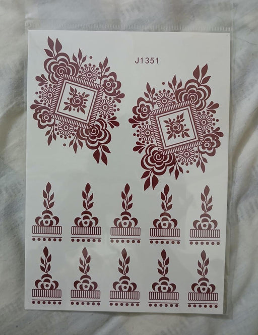 Elegant Brown Self-Adhesive Mehndi Sticker for Stunning Body Art