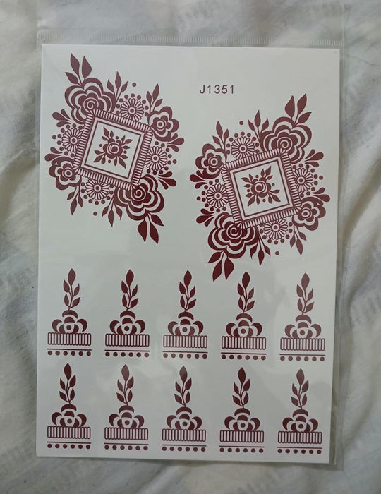 Elegant Brown Self-Adhesive Mehndi Sticker for Stunning Body Art