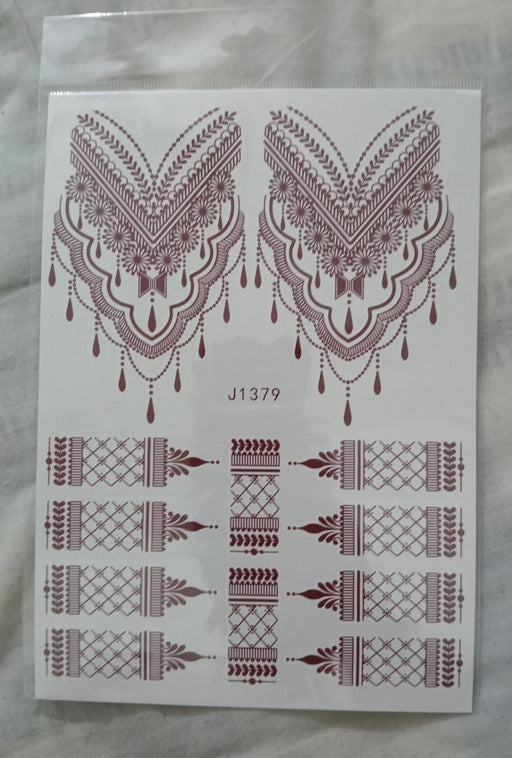 Elegant Brown Self-Adhesive Mehndi Sticker for Stunning Body Art