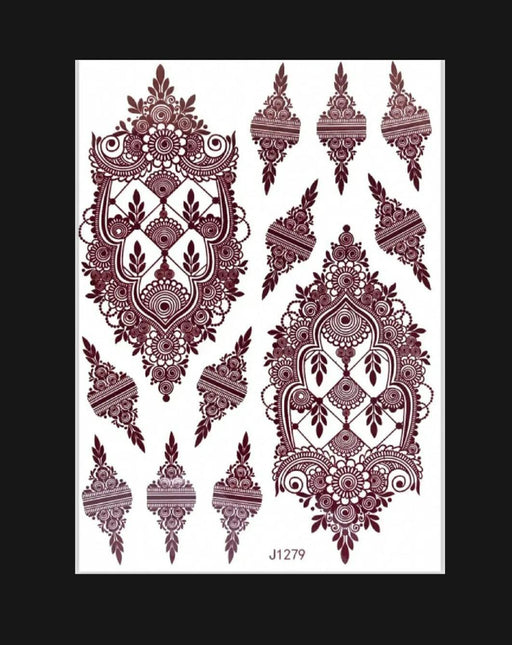 Elegant Brown Mehndi Sticker