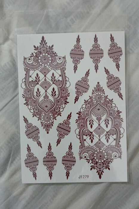 Elegant Brown Mehndi Sticker