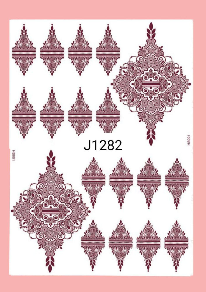 Self Adhesive Brown Mehndi Sticker - Perfect For Festive Celebrations!