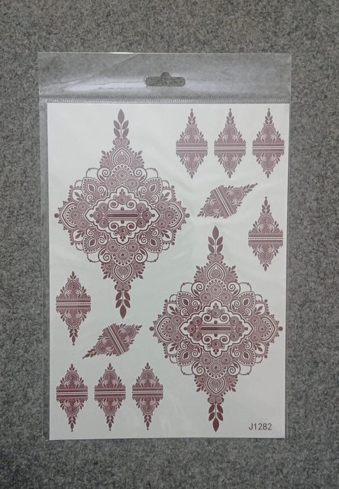 Self Adhesive Brown Mehndi Sticker - Perfect For Festive Celebrations!