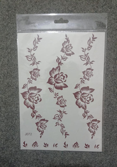 Self Adhesive Brown Mehndi Sticker - Perfect For Festive Celebrations!
