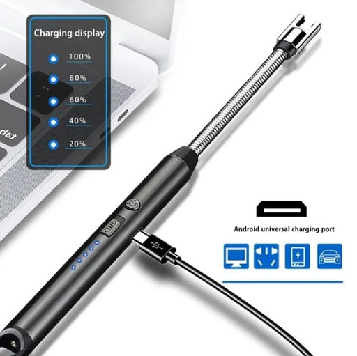 Usb Rechargeable Plasma Arc Lighter With Safety Lock & Flexible
