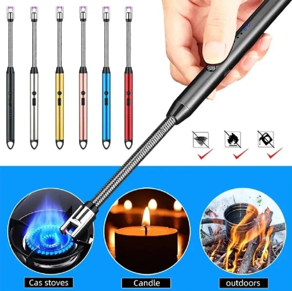 Usb Rechargeable Plasma Arc Lighter With Safety Lock & Flexible