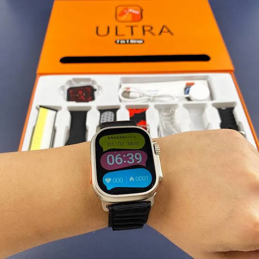 7 In 1 Ultra Smart Watch Series 8 Wireless Charging 7 Straps(random Color)