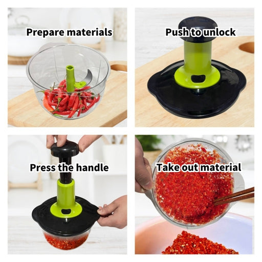 Hand cranked manual vegetable chopper
