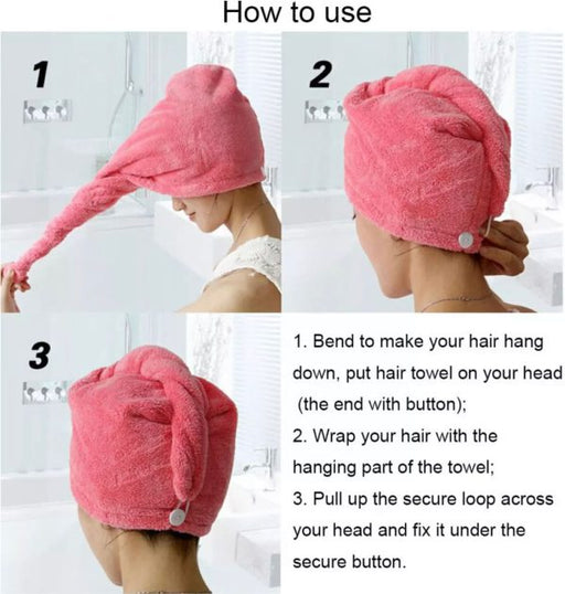 Best Hair Dryer Cap Towel – Hair Wrap Towel For Ladies (random Colors)