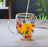 Double Glass Artificial Flowers Transparent Coffee Mug - 350ml