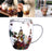Double Glass Artificial Flowers Transparent Coffee Mug - 350ml