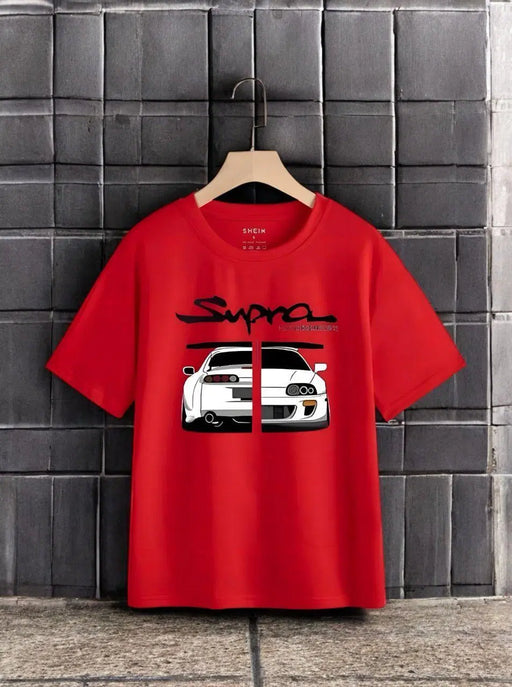 Men's Jersey Graphic Sublimation T-Shirt - 1 Pc, Round Neck in Red