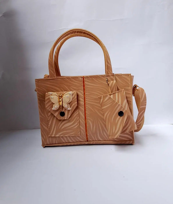 Women's PU Leather Beaded Hand Bag Set