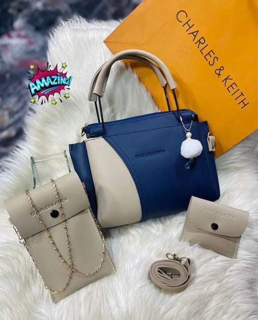 Women's Rexine Plain Hand Bag Set