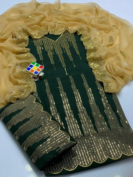 3 Pcs Women's Unstitched Embroidered Suit