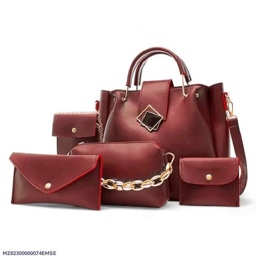 Women's Rexine Plain Hand Bag Set