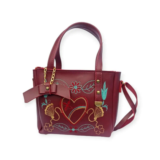Women's Rexine Embroidered Hand Bag