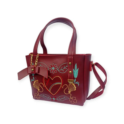 Women's Rexine Embroidered Hand Bag