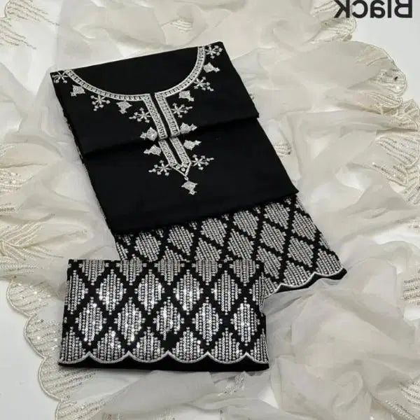 3 Pcs Women's Unstitched Embroidered Suit