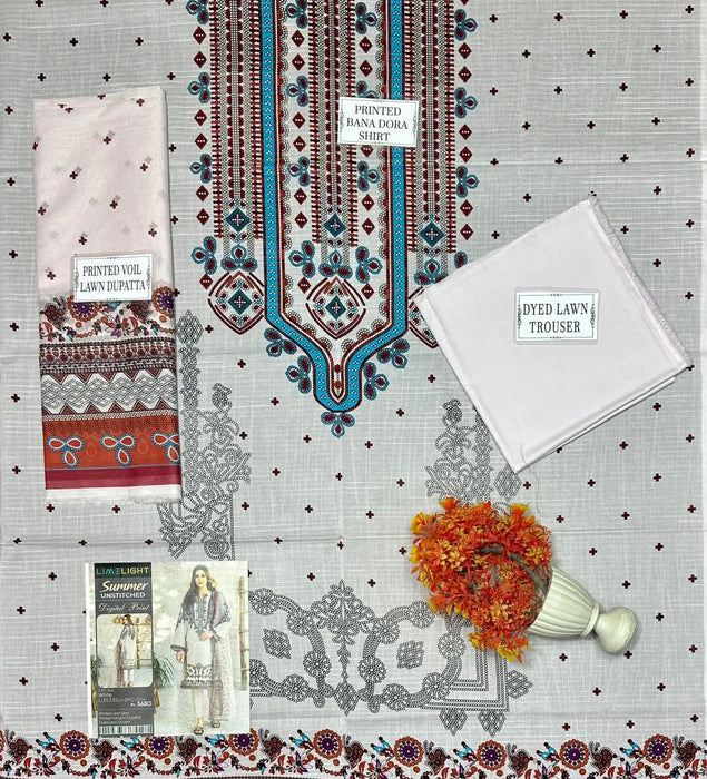 3 Pcs Women's Unstitched Printed Suit