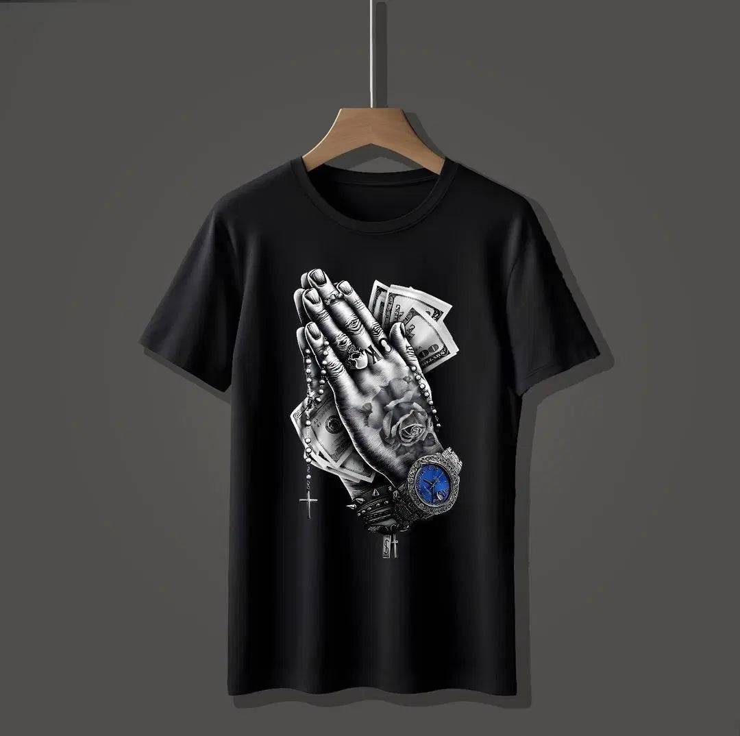 Men's Graphic Sublimation Jersey T-Shirt - 1 Pc Round Neck in Black