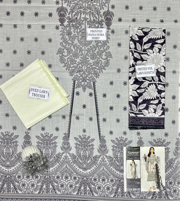 3 Pcs Women's Unstitched Printed Suit