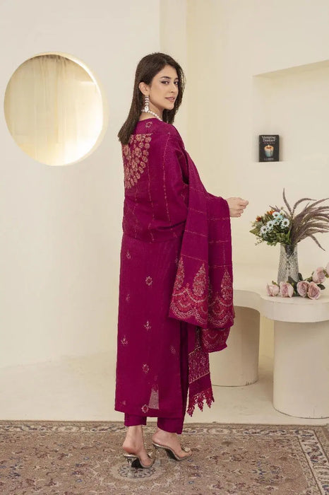 3 Pcs Women's Unstitched Embroidered Suit