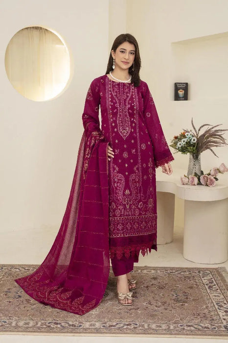 3 Pcs Women's Unstitched Embroidered Suit