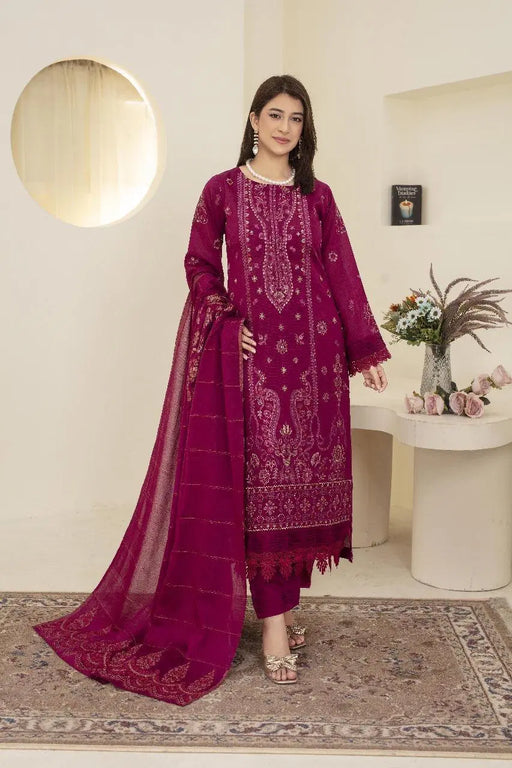 3 Pcs Women's Unstitched Embroidered Suit