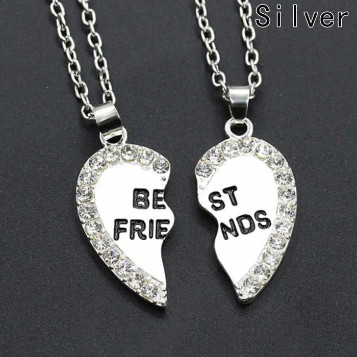 2 Pairs Best Friend Necklace - Golden & Silver