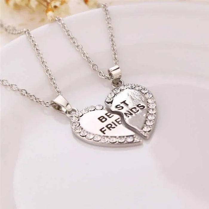 2 Pairs Best Friend Necklace - Golden & Silver