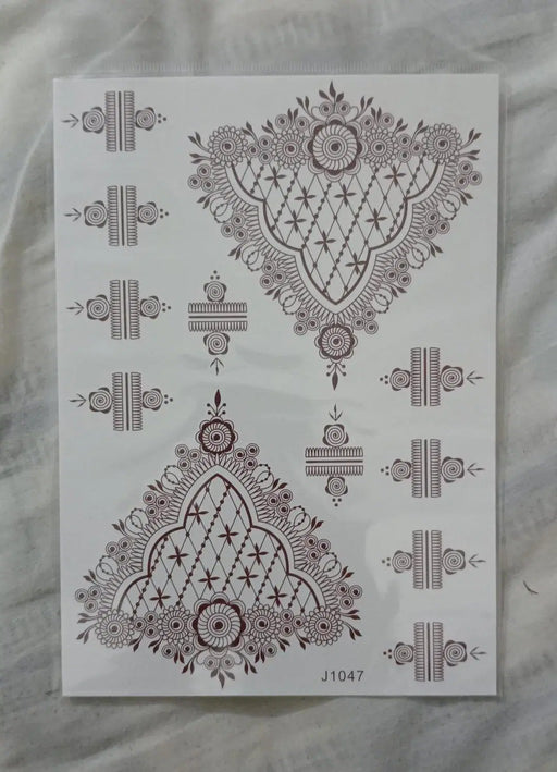 Elegant Brown Self-Adhesive Mehndi Sticker for Stunning Body Art