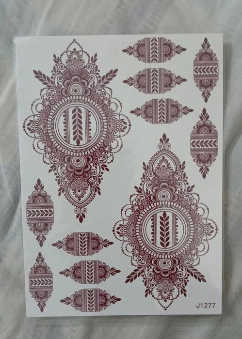 Elegant Brown Mehndi Sticker