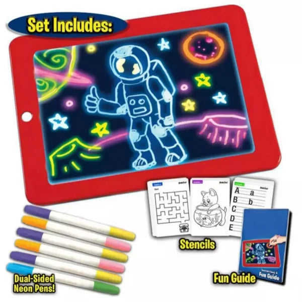 Magic Pad Create Art That Glows Light Up Led Board Draw For Sketch / Create / Doodle / Write / Learning Tablet