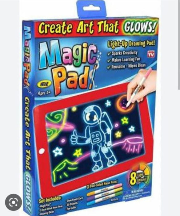 Magic Pad Create Art That Glows Light Up Led Board Draw For Sketch / Create / Doodle / Write / Learning Tablet