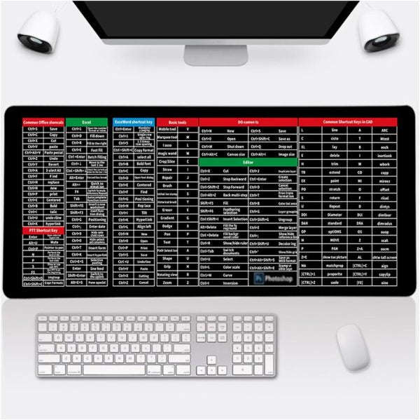 (nw000412) Shortcut Keyboard Mat Office Ps Lock Edge Cad/wo/ai/excel/cdr/ppt Keyboard Table Mat