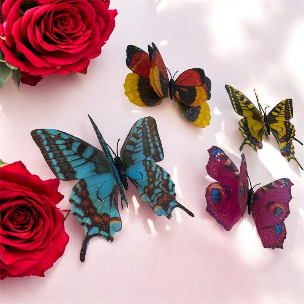 Pack Of 6 3d Simulation Butterfly Fridge Magnet Decoration Craft Buterfly Magnets