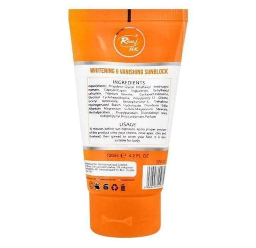 Rivaj Sunblock Whitening & Vanishing Spf60 Ideal For All Skin Types [150ml]