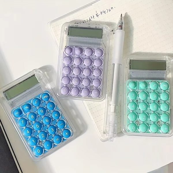 Student Calculator Lcd Display Large Screen Siicone Buttons 8-digit Handheld Study Electronic Calculator School Supplies